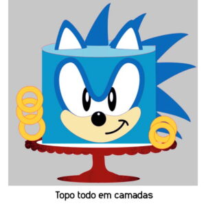 Arquivo de Corte Topo de Bolo Sonic 2 + BRINDE