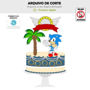 Arquivo de Corte Topo de Bolo Sonic