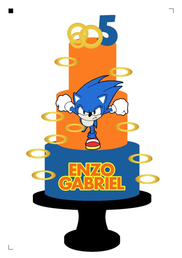 Arquivo de Corte Topo de Bolo Sonic