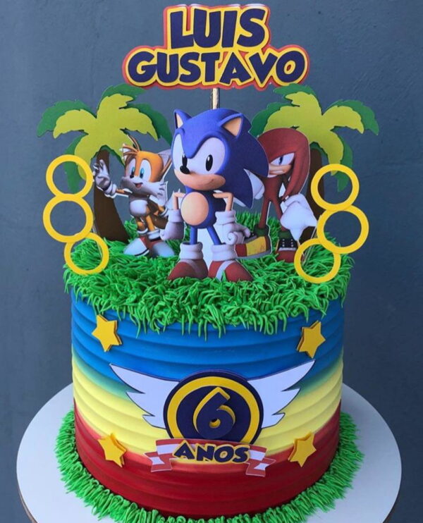 Arquivo de corte Topo de Bolo - Sonic