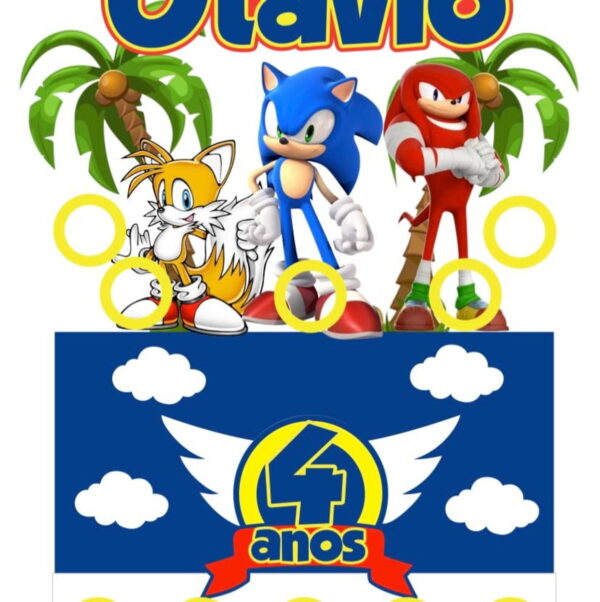Arquivo de Corte Topo de Bolo Sonic