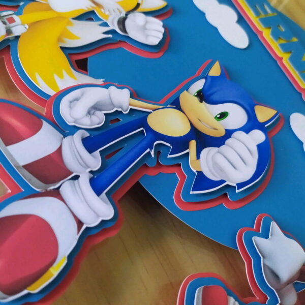Arquivo de Corte topo de bolo Sonic - Imagem 4
