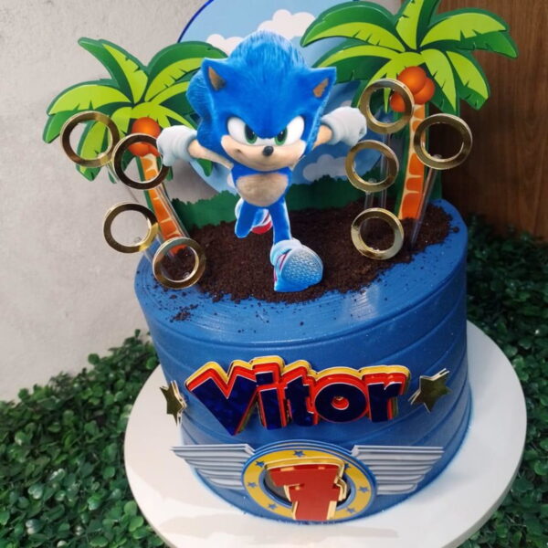 Arquivo De Corte Topo De Bolo Sonic - Imagem 2