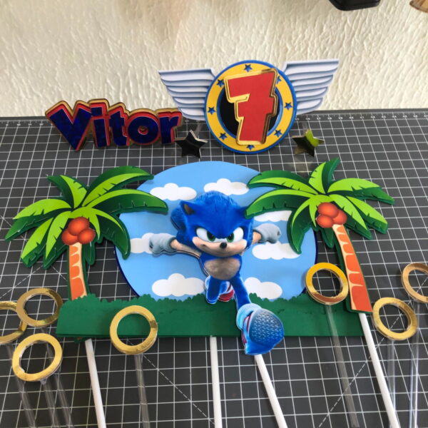 Arquivo De Corte Topo De Bolo Sonic - Imagem 4