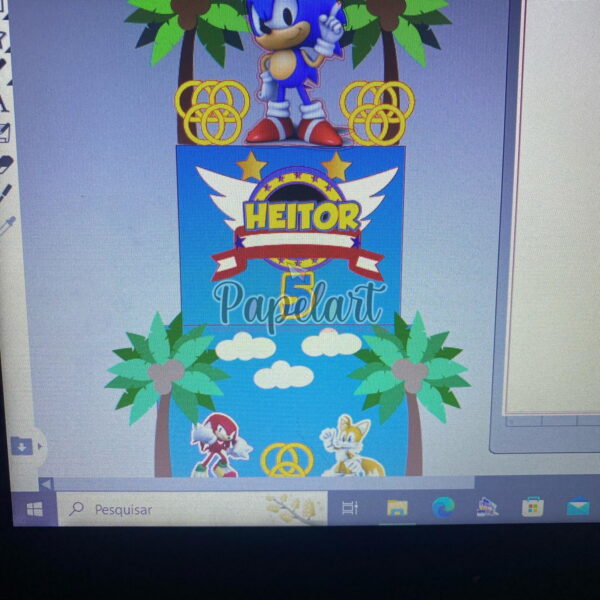 Arquivo de Corte Topo de Bolo Sonic - Imagem 2