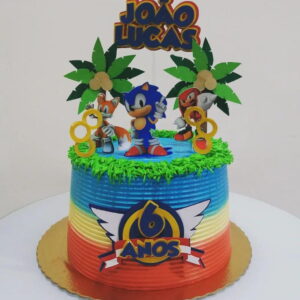 Arquivo De Corte Topo De Bolo Sonic Brasão Camadas