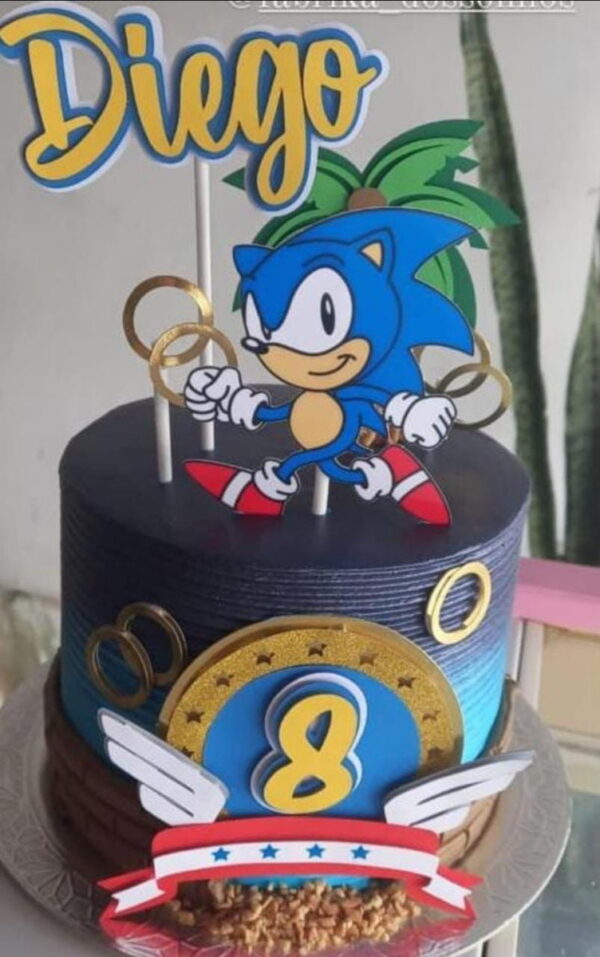 Arquivo de Corte Topo de Bolo Sonic Brasão