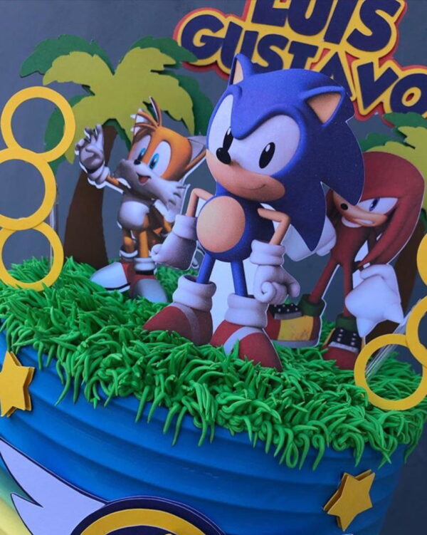 ARQUIVO DE CORTE Topo de Bolo - Sonic - Imagem 3