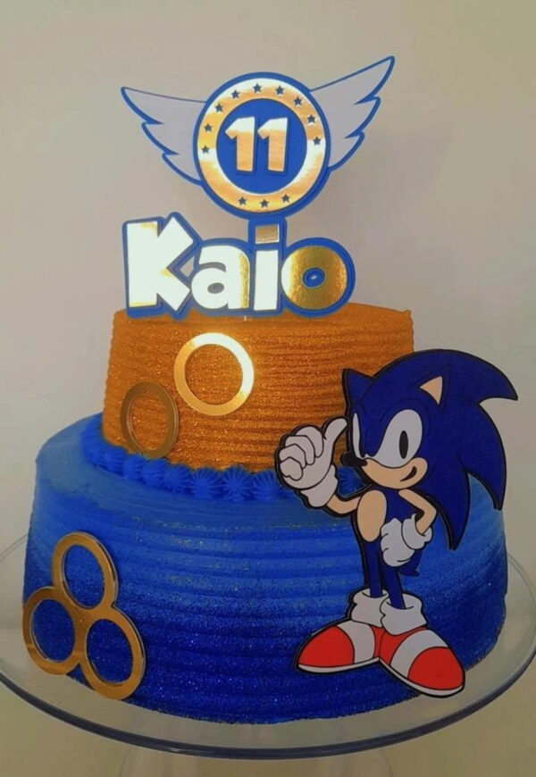 Arquivo de Corte Topo de Bolo Sonic Camadas