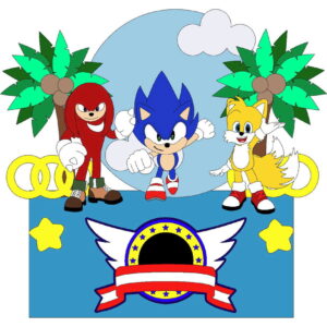 Arquivo de Corte Topo de Bolo Sonic Camadas
