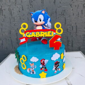 Arquivo de Corte Topo de Bolo Sonic Camadas