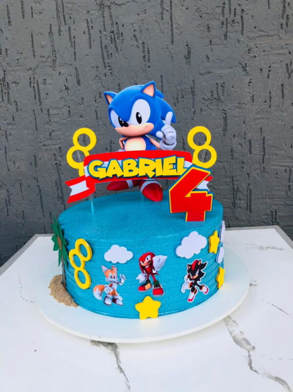 Arquivo de Corte Topo de Bolo Sonic Camadas