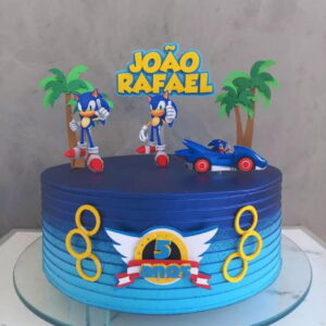 Arquivo de Corte Topo de Bolo Sonic Coqueiro Camadas 3