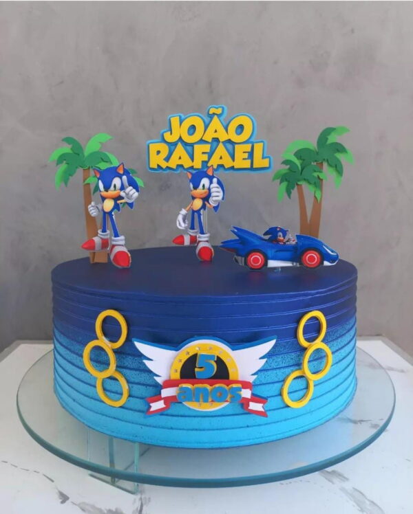 Arquivo de Corte Topo de Bolo Sonic Coqueiro Camadas 3