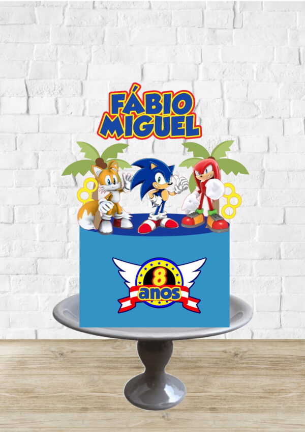 Arquivo de Corte Topo de Bolo Sonic Coqueiros - Imagem 2