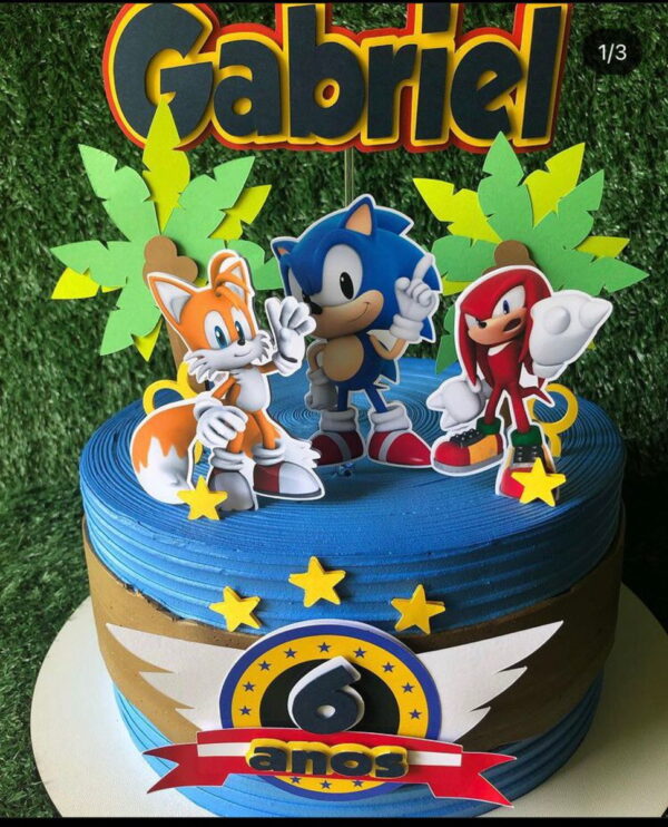 Arquivo de corte topo de bolo Sonic