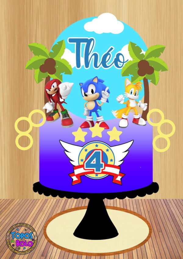 Arquivo de Corte Topo de Bolo Sonic e Amigos