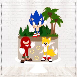 Arquivo de Corte Topo de Bolo Sonic em Camadas #1812#