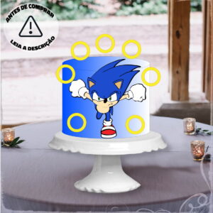 Arquivo de corte topo de bolo Sonic em camadas