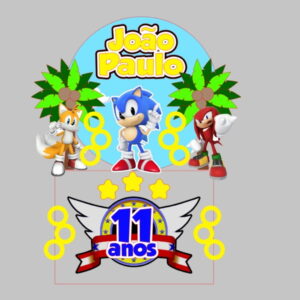 Arquivo De Corte Topo De Bolo Sonic