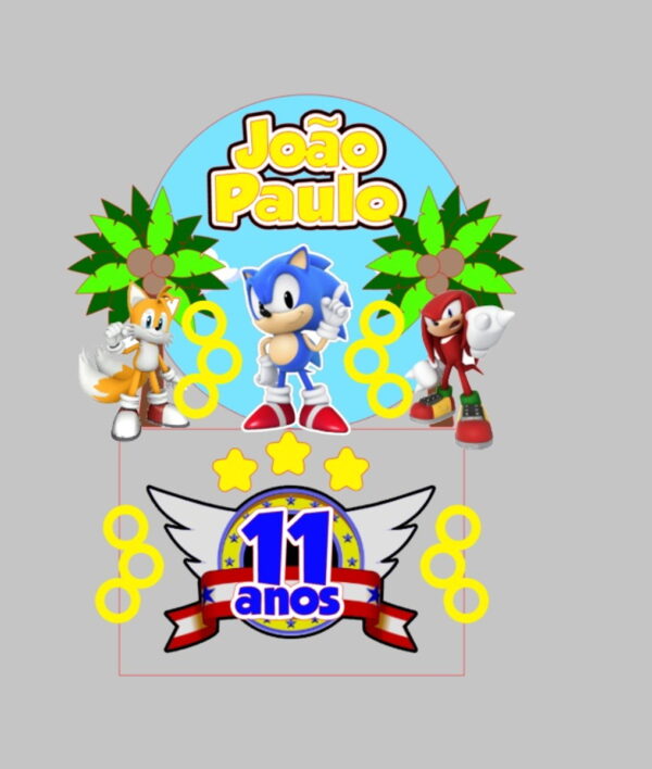 Arquivo De Corte Topo De Bolo Sonic