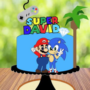 Arquivo de Corte Topo de Bolo Sonic & Mário Bross