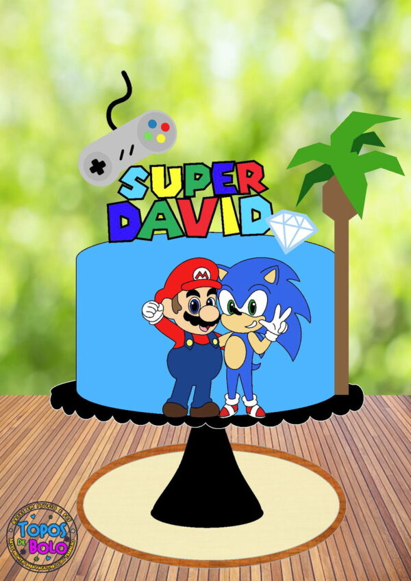Arquivo de Corte Topo de Bolo Sonic & Mário Bross