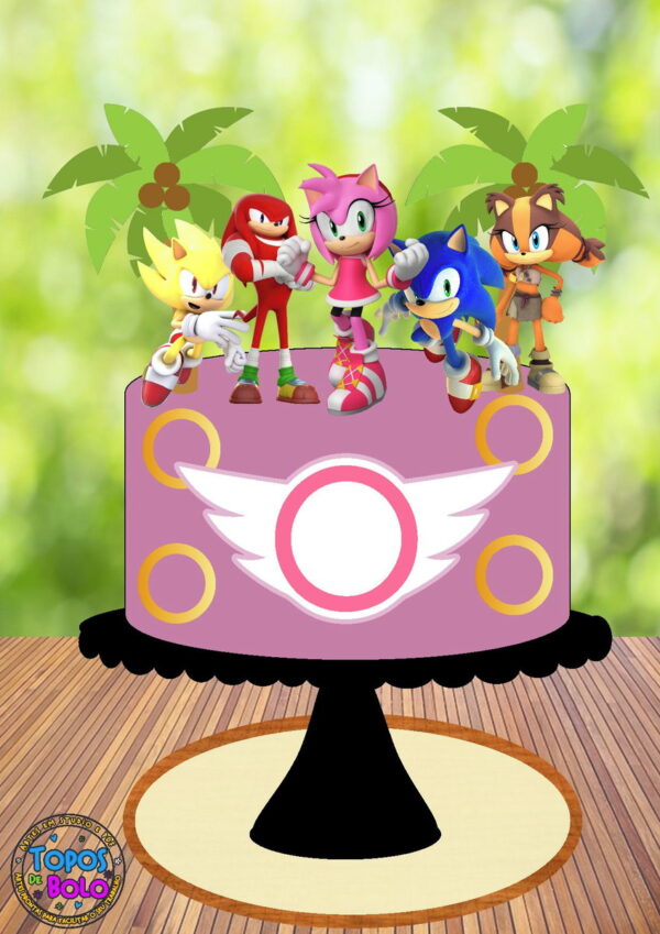 Arquivo de Corte Topo de Bolo Sonic Menina