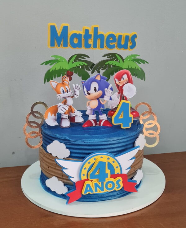 Arquivo de Corte Topo de Bolo Sonic Personagens
