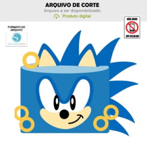 Arquivo de Corte Topo de Bolo Sonic - Rosto