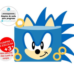 Arquivo de Corte Topo de Bolo Sonic - Rosto