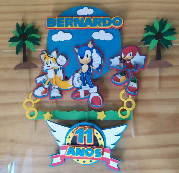 Arquivo de Corte topo de bolo Sonic