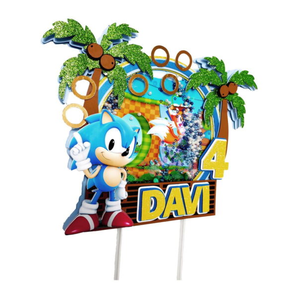 Arquivo de corte topo de bolo Sonic STUDIO e PDF- COD.:1288