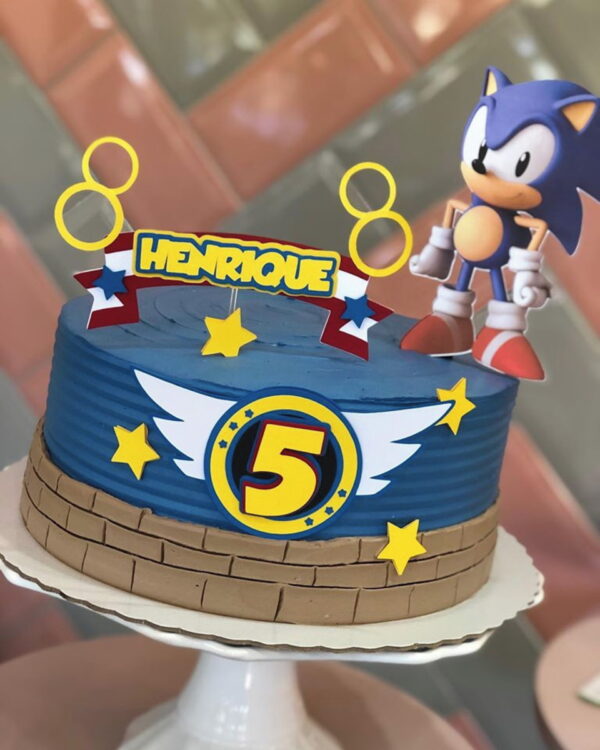 ARQUIVO DE CORTE Topo de Bolo - Sonic