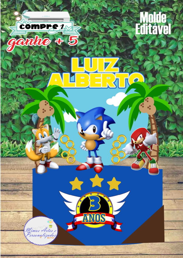 Arquivo de Corte Topo de Bolo Sonic