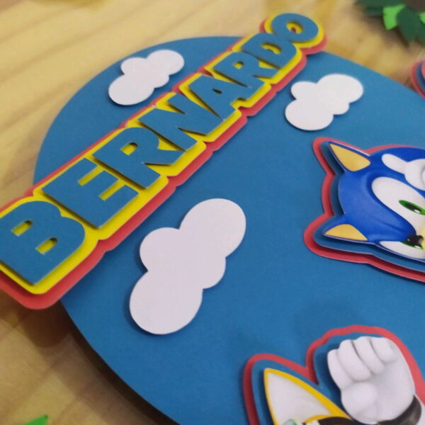Arquivo de Corte topo de bolo Sonic - Imagem 2
