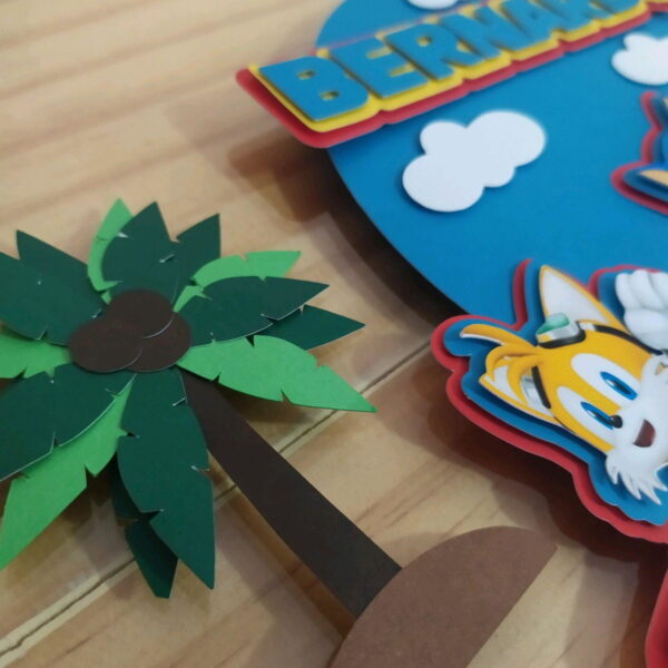 Arquivo de Corte topo de bolo Sonic - Imagem 3