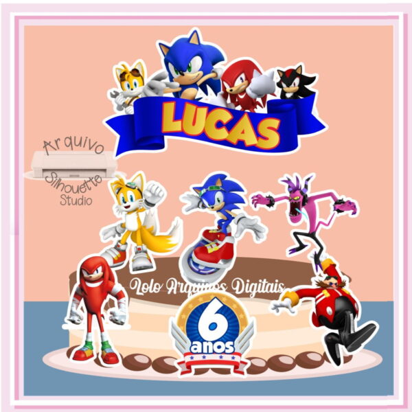 2 Arquivo de Corte Topo de Bolo Sonic 3