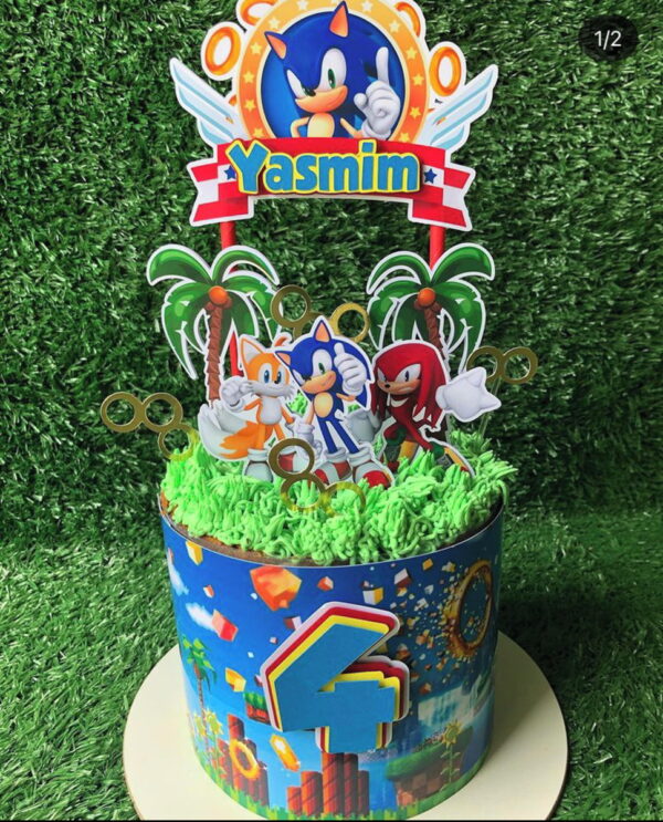 Arquivo de corte topo de bolo Sonic