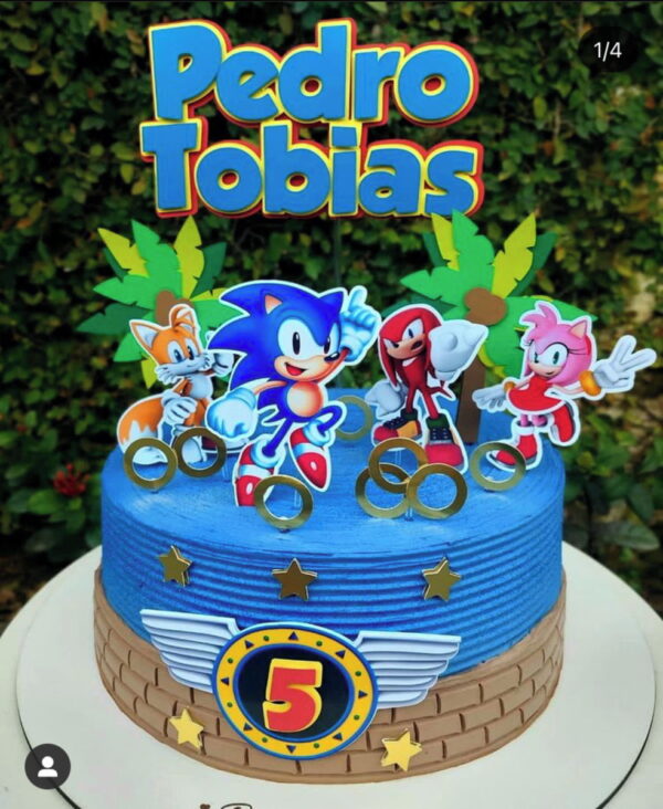 Arquivo de corte topo de bolo Sonic