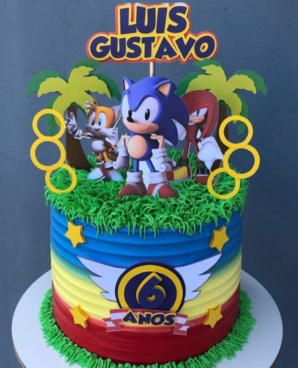 ARQUIVO DE CORTE Topo de Bolo - Sonic - Imagem 2