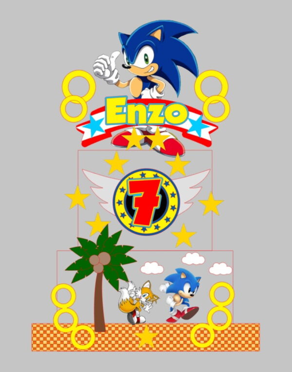 Arquivo De Corte Topo De Bolo Sonic V2