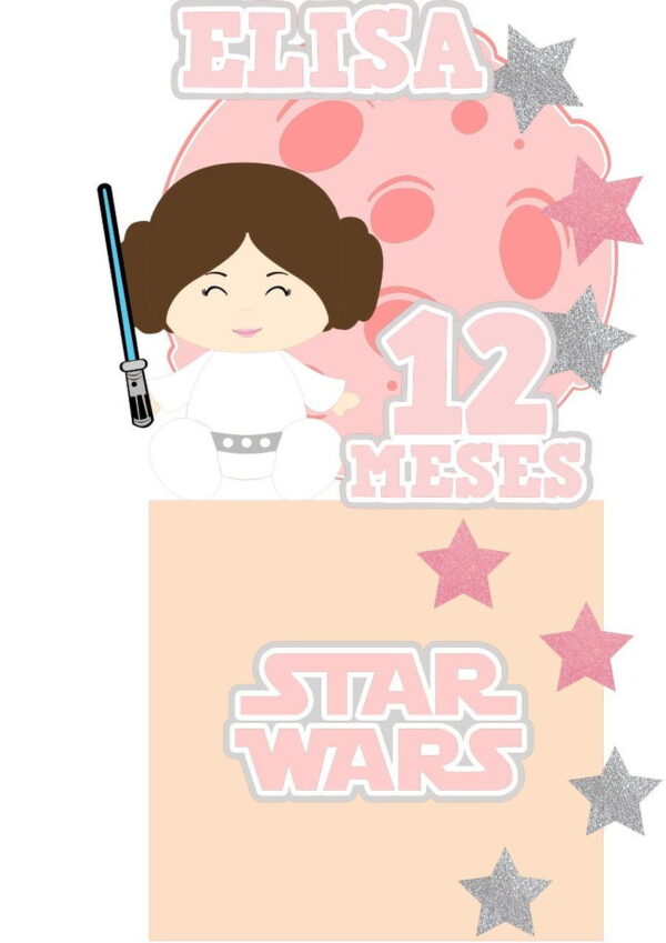 ARQUIVO DE CORTE TOPO DE BOLO Star wars princesa leia