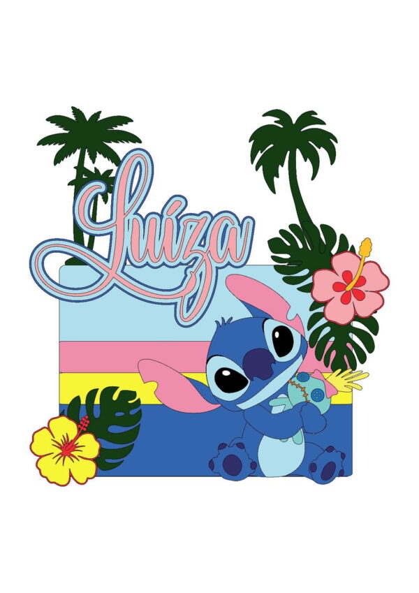 Arquivo de Corte Topo de Bolo Stitch em Camadas