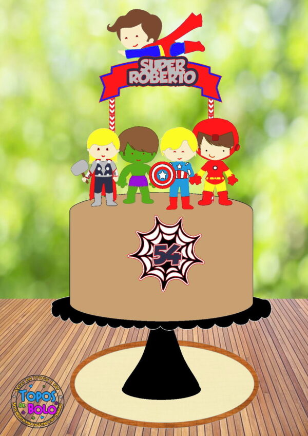 Arquivo de Corte Topo de Bolo Super Herois