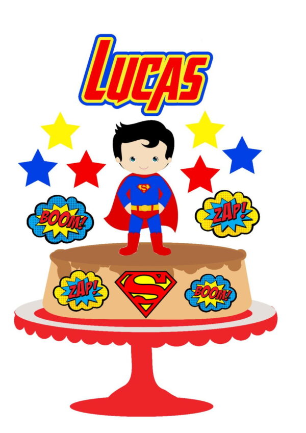 Arquivo de Corte Topo de Bolo Super-Homem 01