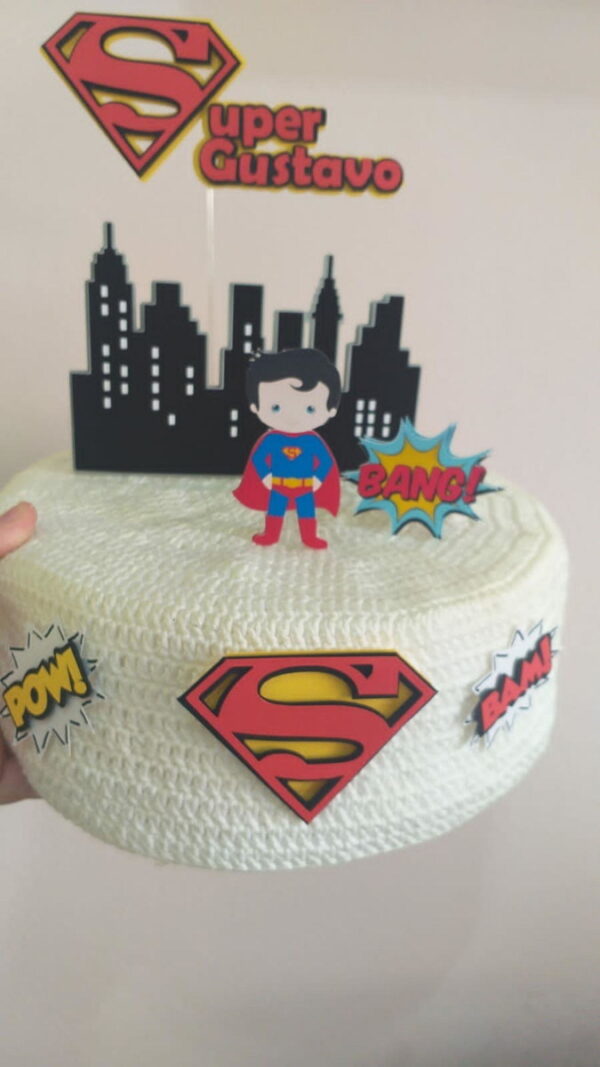 Arquivo de Corte - Topo de Bolo Super Homem Baby - Imagem 2