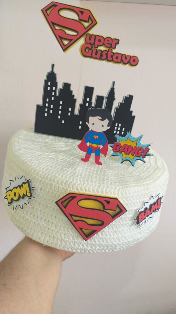 Arquivo de Corte - Topo de Bolo Super Homem Baby