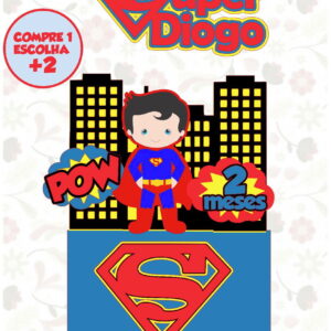 023 - Arquivo de Corte Topo de Bolo Super Homem Cute 1