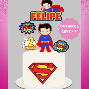 Arquivo de Corte Topo de Bolo Super Homem Cute